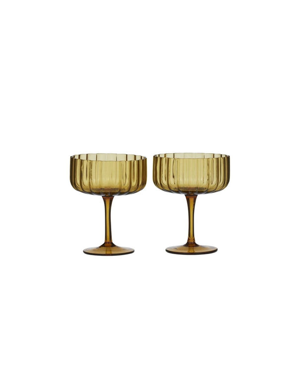 Hazel Glass Coupe 350ml Amber