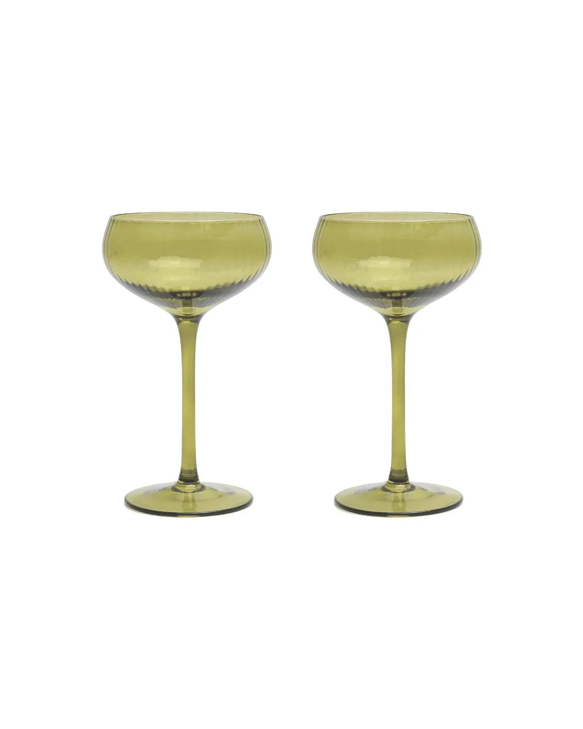 The Lou Coupe Glass - Set of 2 Olive