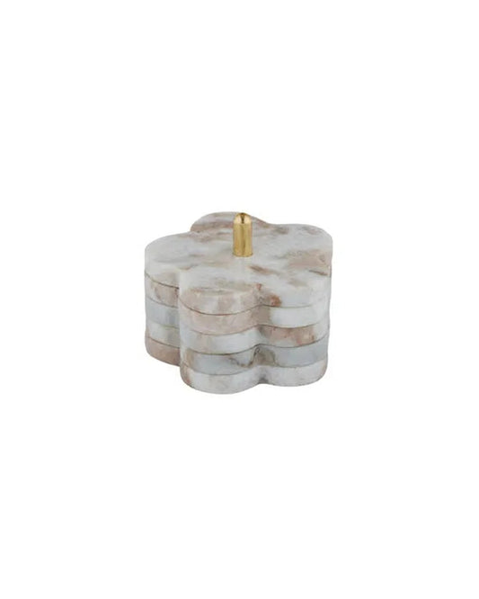 Mena Marble Coaster with Stand