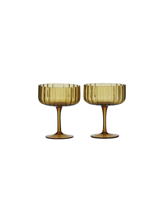 Hazel Glass Coupe 350ml Amber