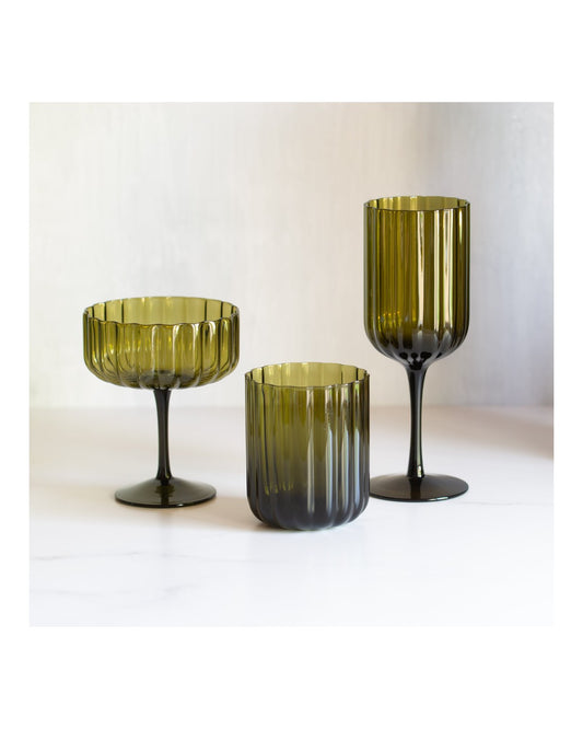Hazel Wine Glass Olive