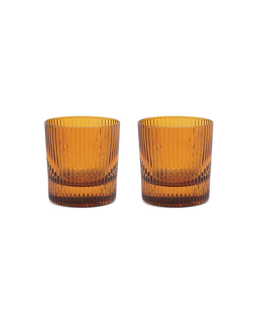 The Scout Lowball Glass - Set of 2 Amber