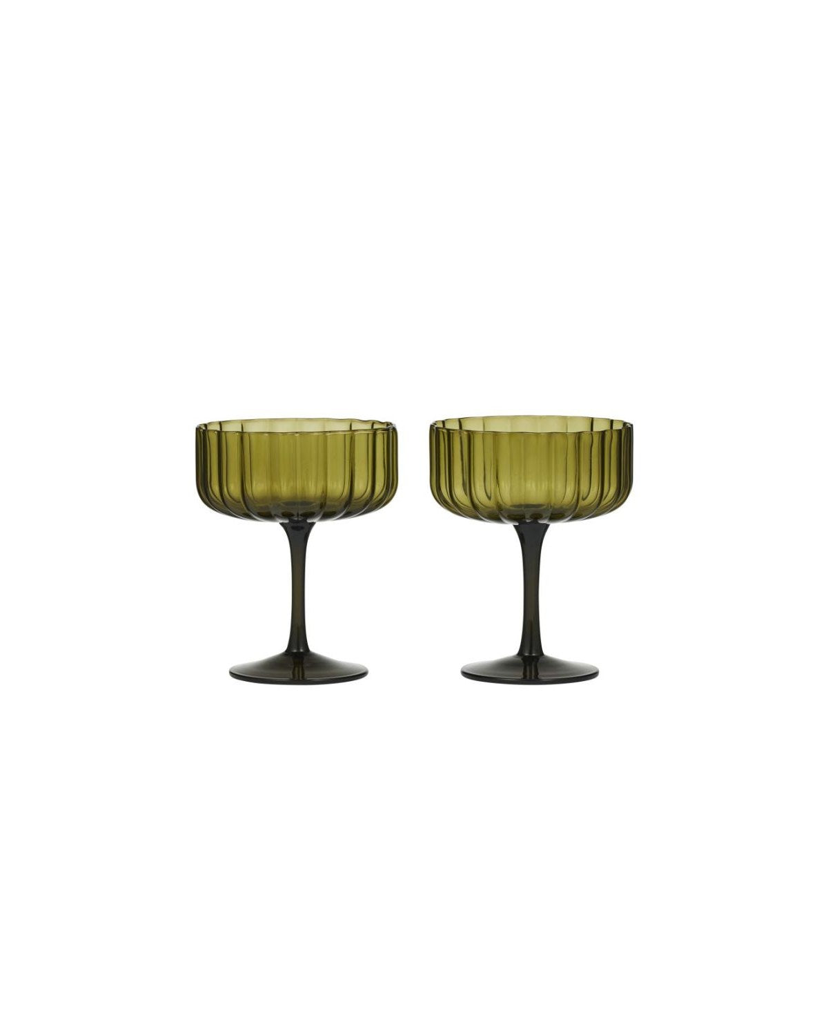 Hazel Glass Coupe Olive