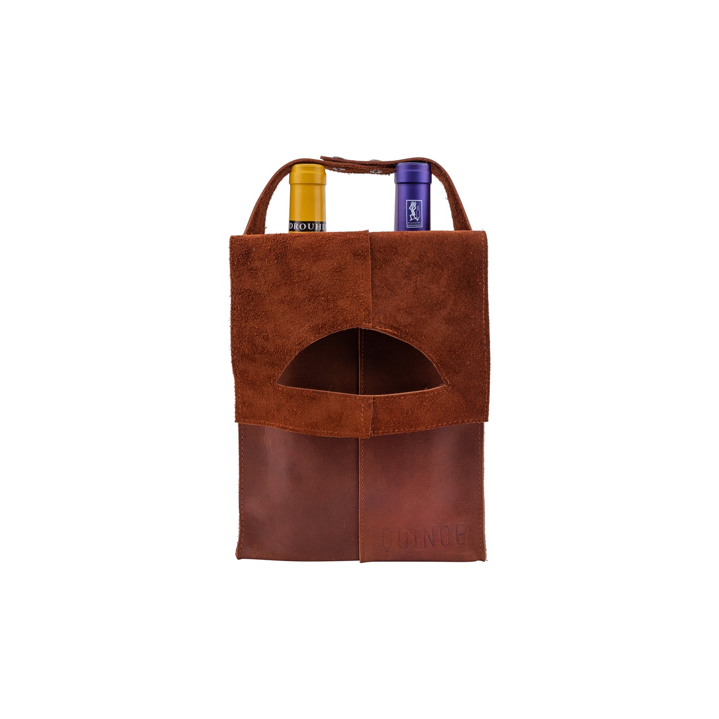 QUINCE LEATHER DOUBLE WINE CARRIER BAG